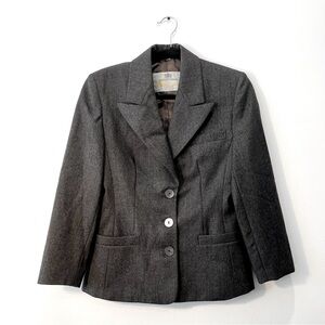Vintage Aquascutum London Gray Single Breasted School Boy Gray Wool Blazer Small